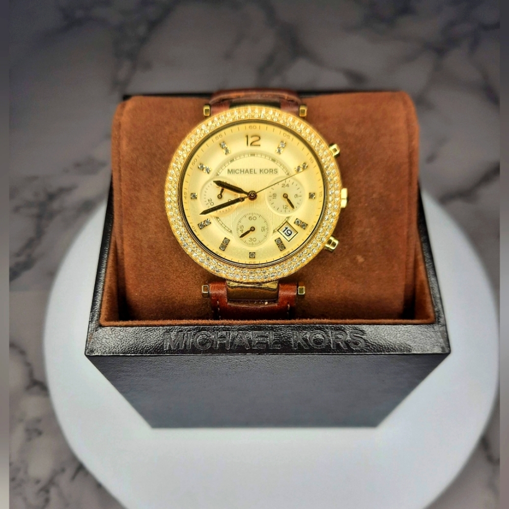 Michael Kors Male Watch (Chocolate and Gold)